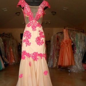 Pink and Nude Gown Size 2